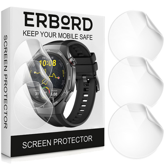 3x ERBORD Hydrogelová fólie pro Huawei Watch GT 5 Pro 46mm