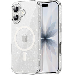 Pouzdro pro iPhone 17, pro MagSafe, třpytivé, průhledné