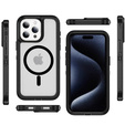 Pouzdro s rámečkem pro iPhone 15 Pro, pro MagSafe, průhledné / černé