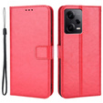 Klopové pouzdro pro Xiaomi Redmi Note 12 Pro+ 5G, Crazy Horse Wallet, červené