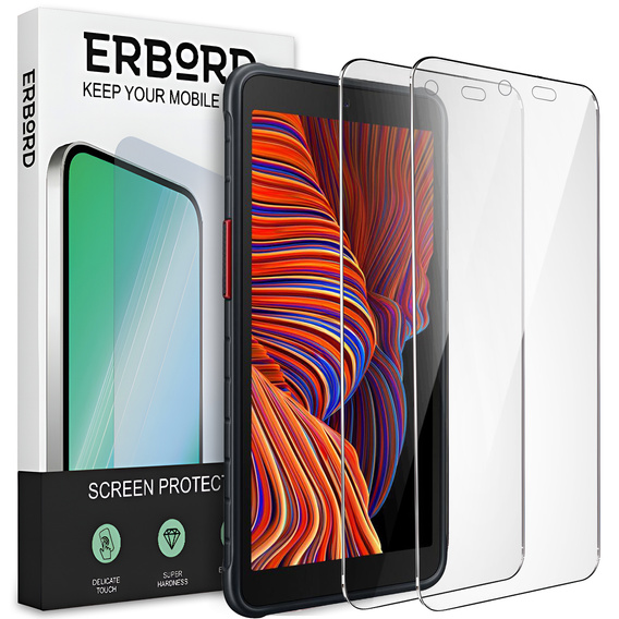2x tvrzené sklo pro Samsung Galaxy Xcover 5, ERBORD 9H Hard Glass na displeji