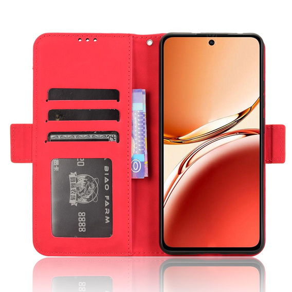 Klopové pouzdro pro Oppo Reno 12FS / 12F, Card Slot, červené