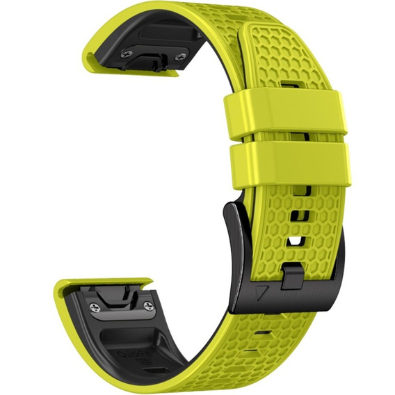 Silikonový řemínek pro Garmin Fenix 7 / Forerunner 965 / 955 / 945 / 935, žlutý / černý