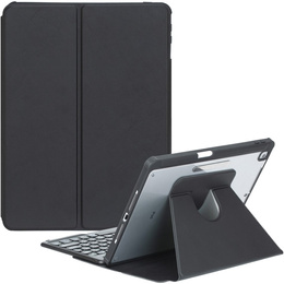 Pouzdro s klávesnicí pro iPad 11" 2025 A16 (11 gen.) / iPad 10.9" 2022 (10 gen.), Rotary 360° Leather, černé