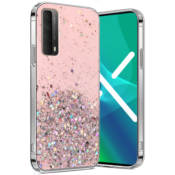 Pouzdro pro Huawei P Smart 2021/Y7A, Glittery, růžové