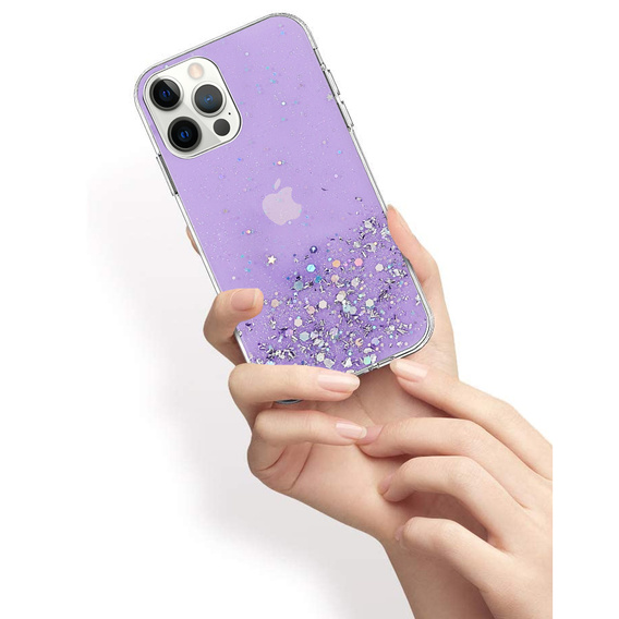Pouzdro pro iPhone 13 Pro, Glittery, fialové