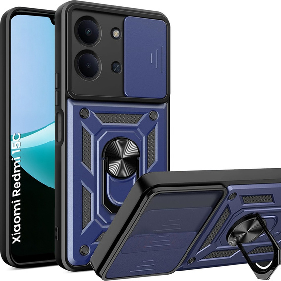 Pancéřové pouzdro pro Xiaomi Redmi 15C 4G/LTE, CamShield Slide, modré