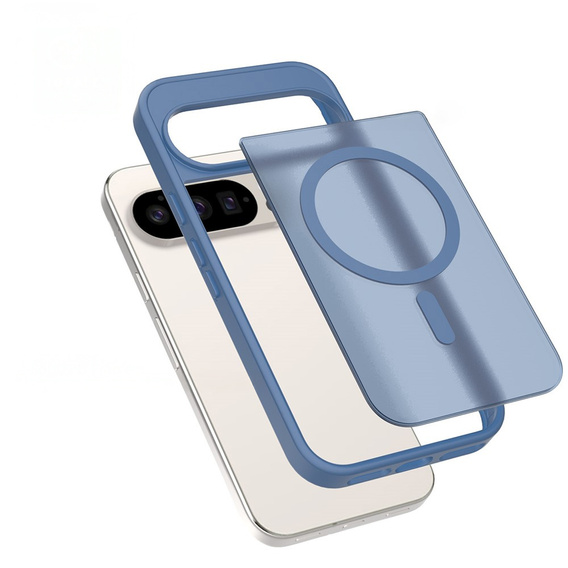 Matné pouzdro pro Google Pixel 10 / 10 Pro, pro MagSafe, průsvitné modré