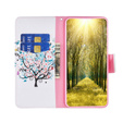 Klopové pouzdro pro Xiaomi Redmi 12 4G, Wallet, colorful tree, bílé