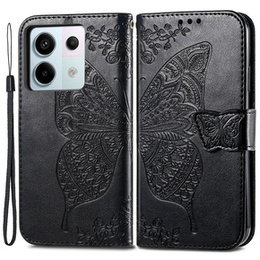 Klopové pouzdro pro Xiaomi Redmi Note 13 Pro 5G, Butterfly, černé