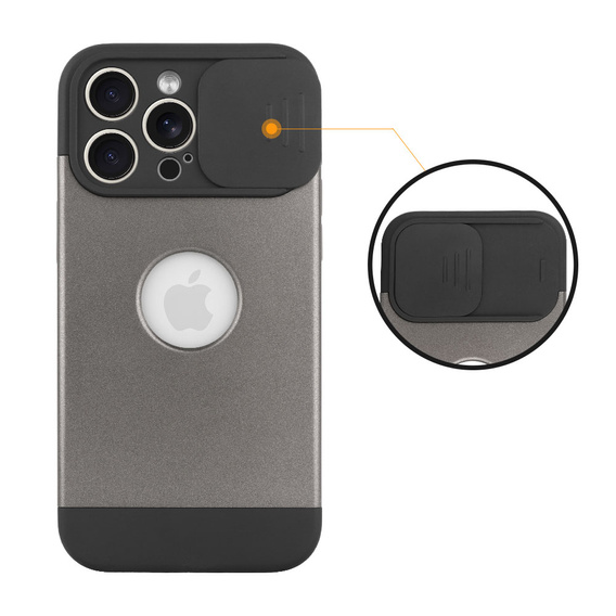 Pouzdro pro iPhone 15 Pro, ERBORD MagProtect Slide Camera, titanově šedý