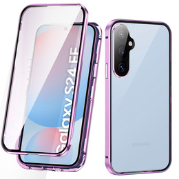 Pouzdro pro Samsung Galaxy S24 FE, Magnetic Dual Glass, fialové