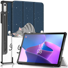 Pouzdro pro Lenovo Tab P11 Pro Gen 2 TB132FU TB132XU 11.2", s klopou, sleeping cat