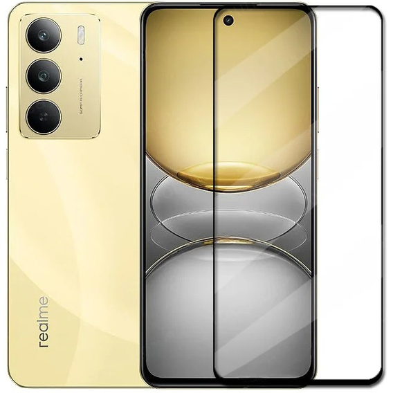 3D tvrzené sklo pro Realme 14X / Realme C75, černý rámeček