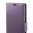 Pouzdro pro Oppo Reno 12 Pro, ERBORD Glossy Litchi, flipová peněženka, fialové