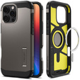 Pouzdro Spigen pro iPhone 16 Pro Max, Tough Armor Mag MagSafe, šedé + 9H tvrzené sklo