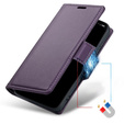 Pouzdro pro Motorola Edge 50 Pro, ERBORD Glossy Litchi, flipová peněženka, fialové