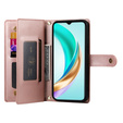Klopové pouzdro pro Honor Magic 7 Lite, Wallet Zipper Pocket, růžové