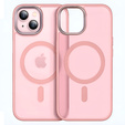 Pouzdro pro iPhone 13, pro MagSafe, ERBORD Matt Case, růžový + sklo na displej