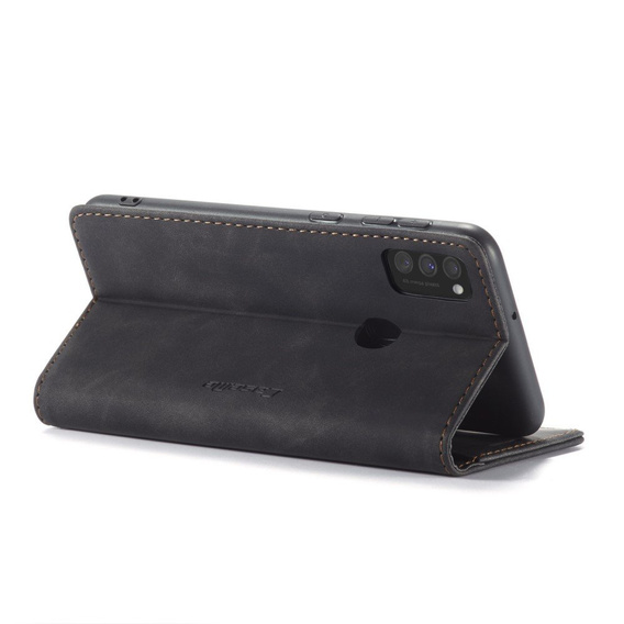 Pouzdro CASEME pro Samsung Galaxy M21, Leather Wallet Case, černé