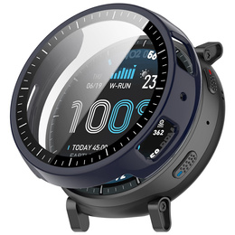 2v1 Pouzdro + tvrzené sklo pro Amazfit Active Max, tmavě modré