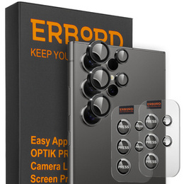 2x ERBORD OPTIK Pro tvrzené sklo pro fotoaparát Samsung Galaxy S24 Ultra, černé