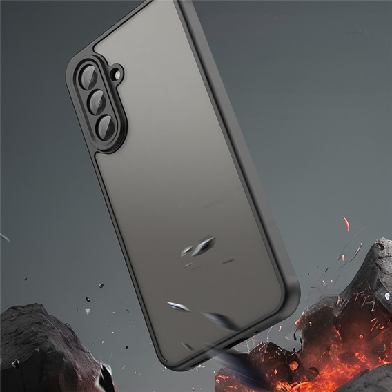 Matné pouzdro pro Samsung Galaxy A17 5G, kouřové s černými boky
