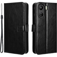 Klopové pouzdro pro Xiaomi Redmi 13C / Poco C65, Crazy Horse Wallet, černé