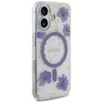 Pouzdro GUESS HC MagSafe Resin Flowers and Glitter pro iPhone 16
