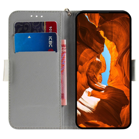 Klopové pouzdro pro Motorola Moto E22 / E22i, Wallet, flowers, bílé