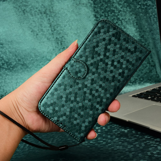 Flipové pouzdro pro Xiaomi Redmi Note 14 4G, Wallet Rhombus, zelené