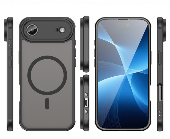 Matné pouzdro pro iPhone Air, pro MagSafe, s ochranou fotoaparátu, matně černé