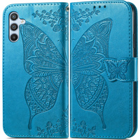 Klopové pouzdro pro Samsung Galaxy A56, Butterfly, modré