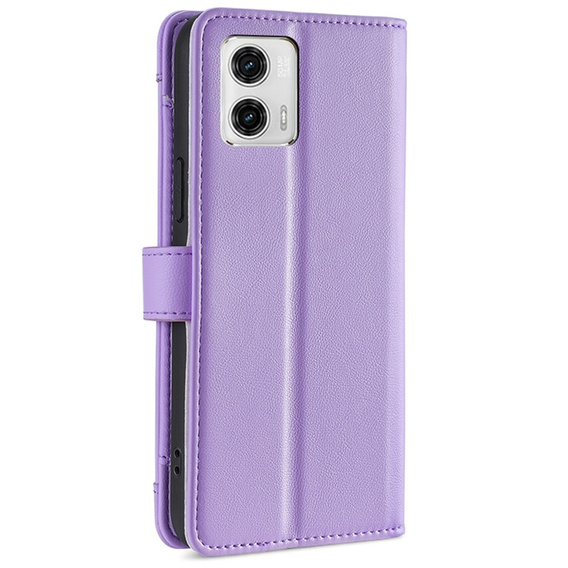 Klopové pouzdro pro Motorola Moto G73 5G, Wallet Zipper Pocket, fialové