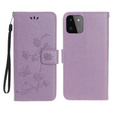 Klopové pouzdro pro Samsung Galaxy A22 5G, Butterfly, fialové