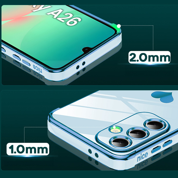 Pouzdro pro Samsung Galaxy A26, Electro heart, modré + sklo 9H