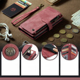 Pouzdro CASEME pro Samsung Galaxy A56 5G, Leather Wallet Cash and Card Slots, s poutkem, červené
