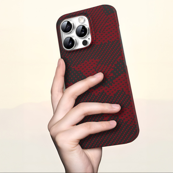 Pouzdro pro iPhone 16 Pro, Aramid Fiber MagSafe, červené