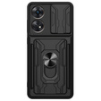 Pancéřové pouzdro pro Oppo A98 5G, Camera Slide Card Slot, černé