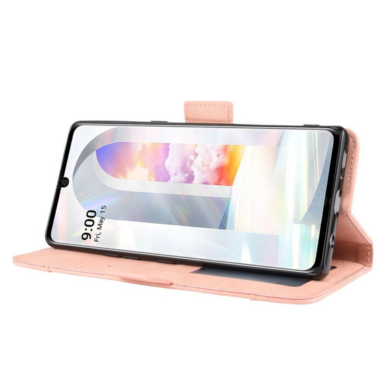 Klopové pouzdro pro LG Velvet, Card Slot, růžové