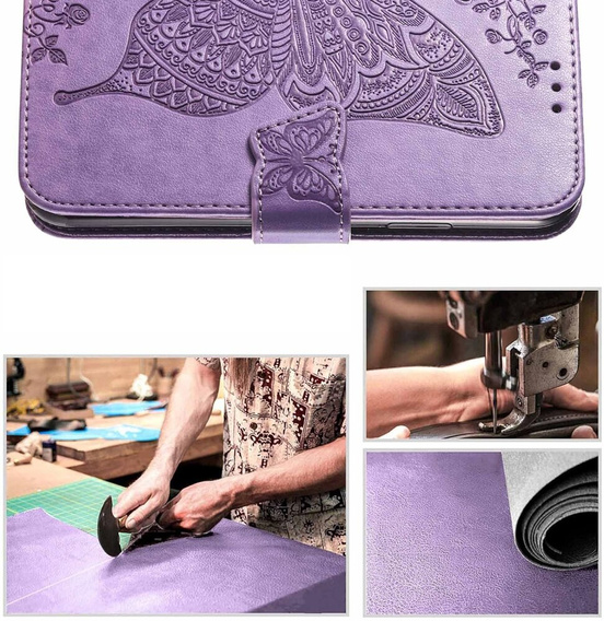 Klopové pouzdro pro Motorola Moto G85, Butterfly, fialové