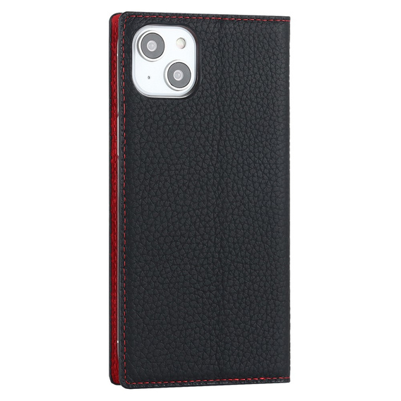 Klopové pouzdro pro iPhone 15, Litchi Skin Grain, černé