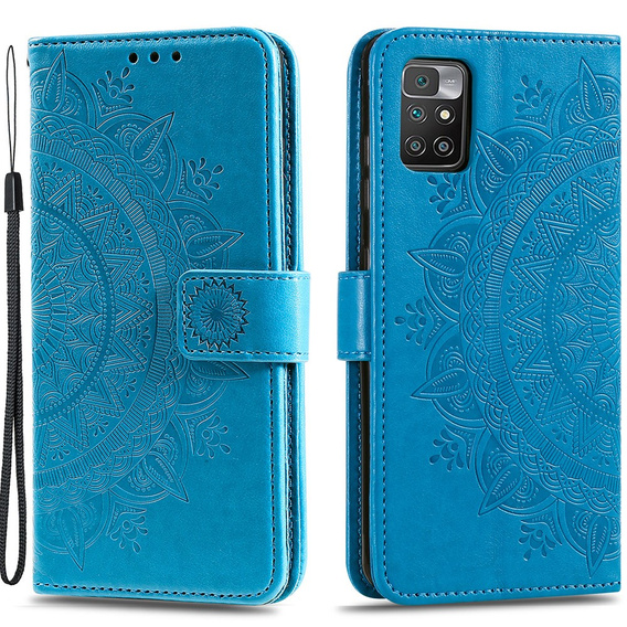 Klopové pouzdro pro Xiaomi Redmi 10, Mandala, modré