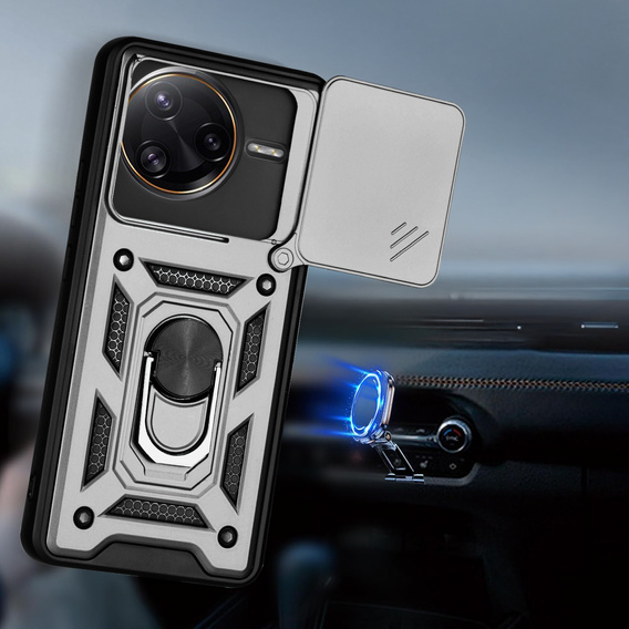Pouzdro pro Xiaomi Poco F7 Ultra, CamShield Slide, stříbrné