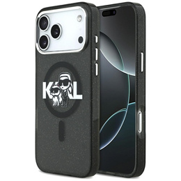 Pouzdro Karl Lagerfeld IML Glitter Karl & Choupette Sketch Logo MagSafe pro iPhone 17 Pro Max
