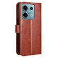 Klopové pouzdro pro Xiaomi Redmi Note 13 Pro 5G, Crazy Horse Wallet, hnědé