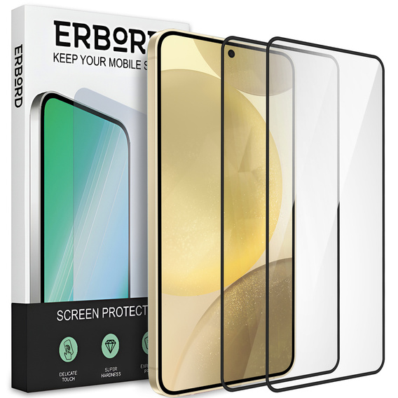 2x tvrzené sklo pro Samsung Galaxy S24+/S25+ Plus, ERBORD 3D pro celý displej