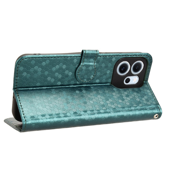 Klopové pouzdro pro Oppo Reno 14F, Wallet Rhombus, zelené