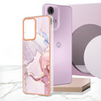 Ochranné pouzdro pro Motorola Moto G24 / G24 Power / G04, Marble Slim Case, růžové