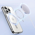 Pouzdro pro iPhone 14 Pro, Electro MagSafe, stříbrné + sklo na displej